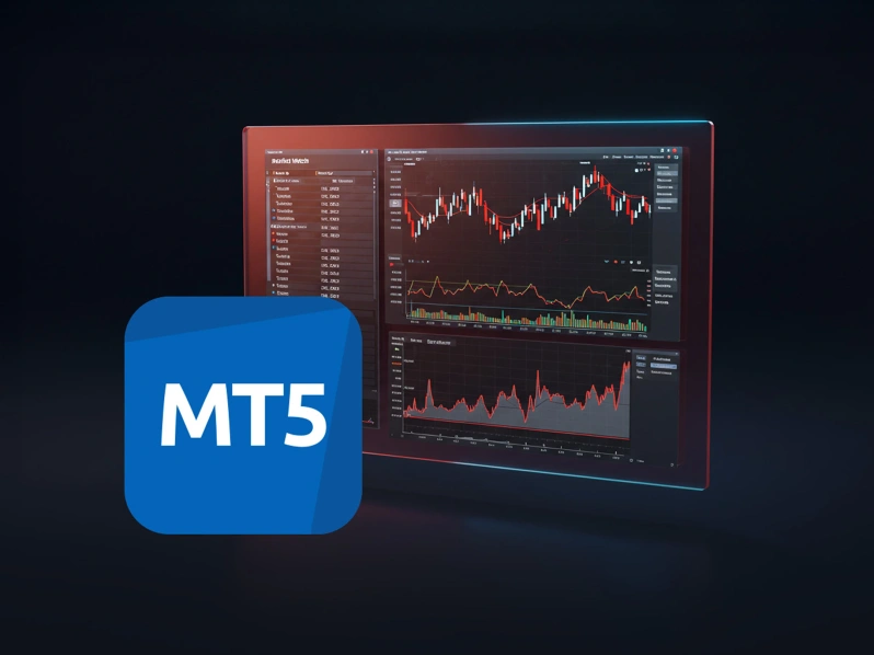 نمایی از محیط معاملاتی MetaTrader 5 و ابزارهای تحلیل پیشرفته