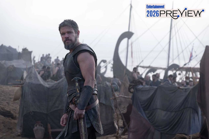 نمای جدید از مت دیمون در نقش اودیسه در صحنه های جنگی و کشتی ها در فیلم ادیسه