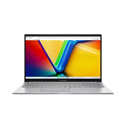 نمای نزدیک از طراحی کیبورد و لولاهای Asus Vivobook 15 X1504VA برای تایپ راحت‌تر