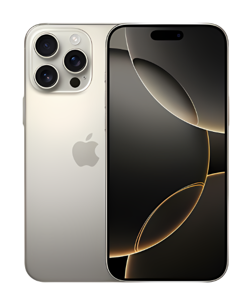 نمای جلویی و پشتی iPhone 16 Pro Max اپل با طراحی لوکس و ماژول دوربین سه‌گانه