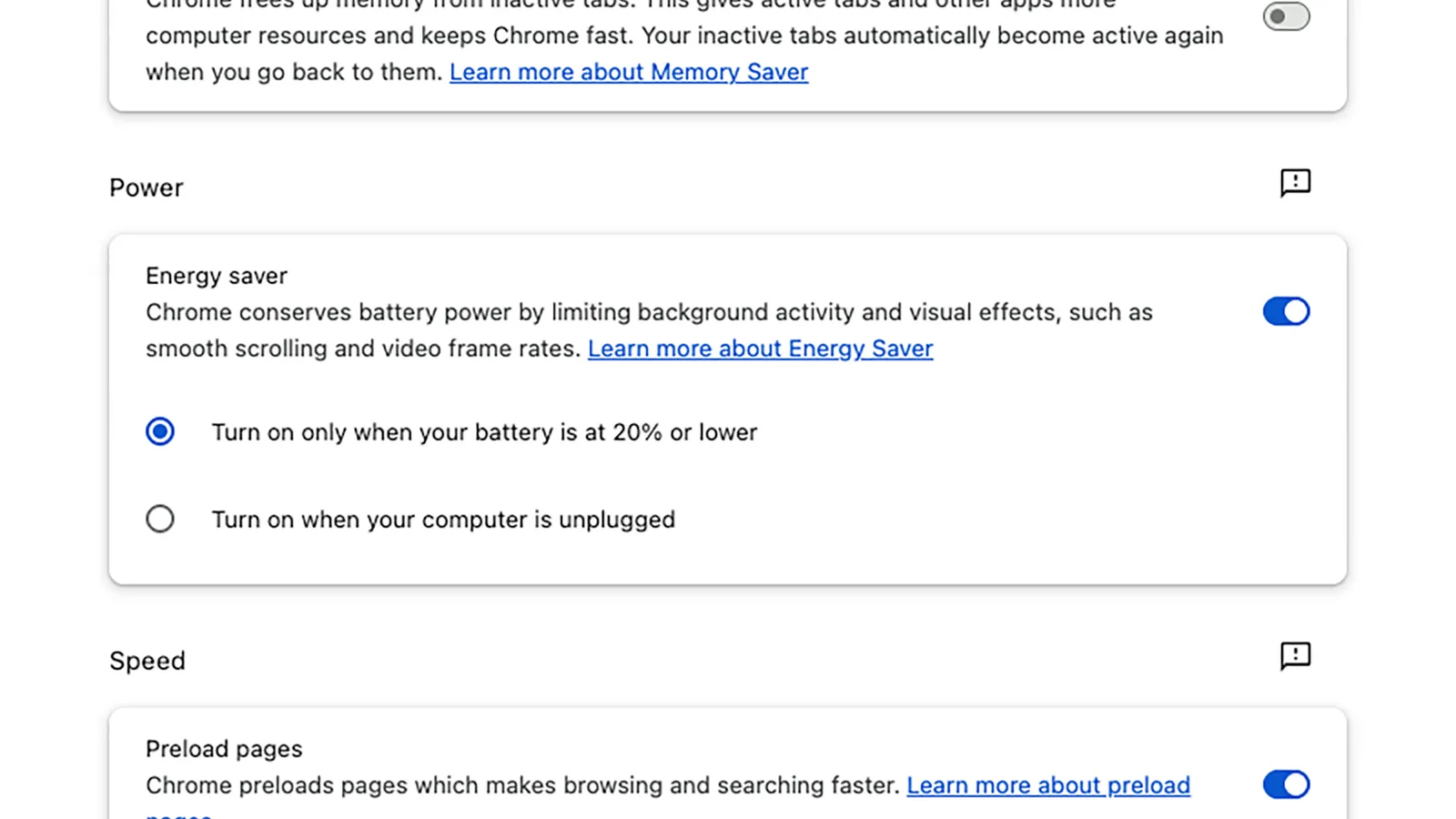 فعال‌سازی حالت Energy Saver در مرورگر گوگل کروم