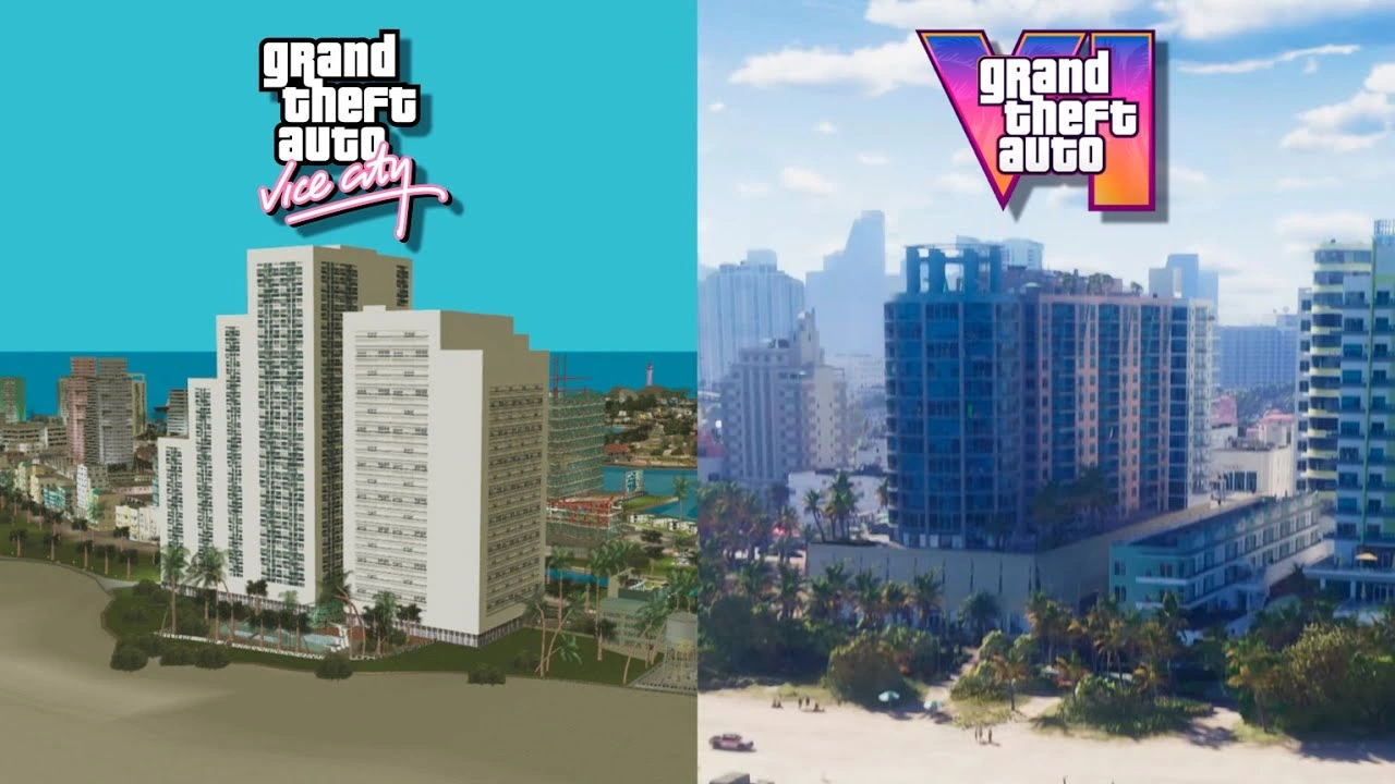 مقایسه گرافیکی Vice City کلاسیک و Vice City مدرن در GTA VI