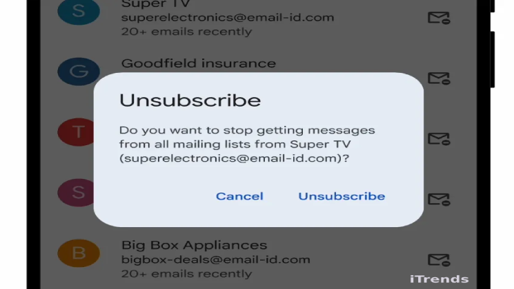 قابلیت جدید Gmail برای لغو عضویت آسان از ایمیلهای ناخواسته معرفی شد